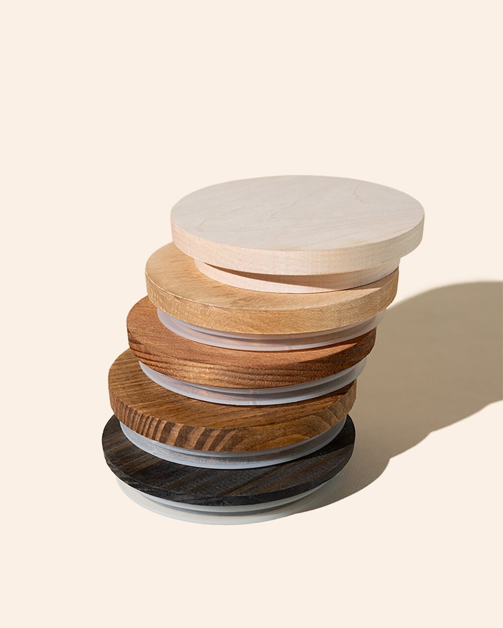 thick wood candle lid with gasket for 12oz aura candle jars | Candle Making